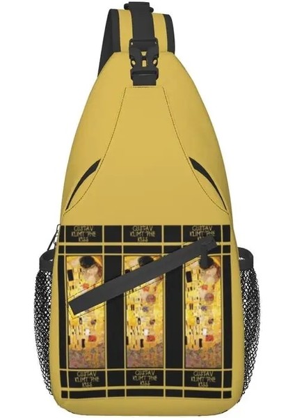 Net Stil Gustav Klimt Boyama Sling Göğüs Crossbody Çanta Erkekler Seyahat Için Rahat Omuz Sırt Çantası (Yurt Dışından)