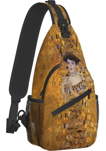 Net Stil Gustav Klimt Boyama Sling Göğüs Crossbody Çanta Erkekler Seyahat Için Rahat Omuz Sırt Çantası (Yurt Dışından) modelleri