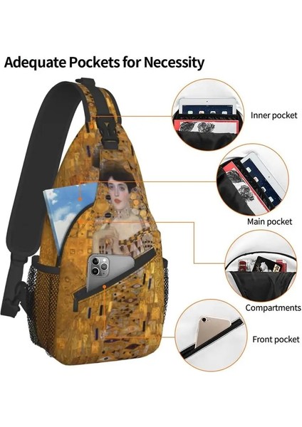 Net Stil Gustav Klimt Boyama Sling Göğüs Crossbody Çanta Erkekler Seyahat Için Rahat Omuz Sırt Çantası (Yurt Dışından) indirimleri