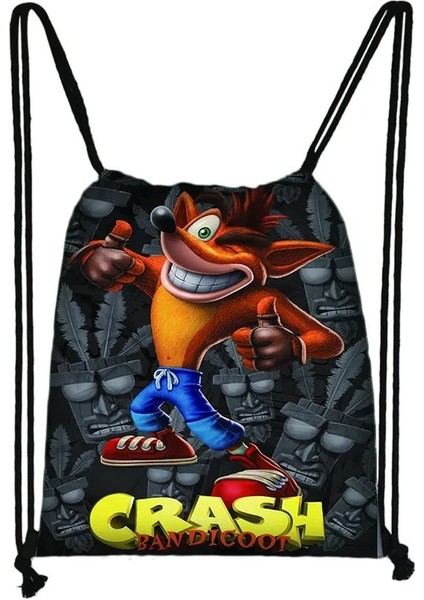 No.18 Stili Game Crash Bandicoot Ipli Çanta Günlük Rahat Çanta Erkek Kız Sırt Çantası Ipli Çanta Saklama Çantası Alışveriş Plaj Çantaları (Yurt Dışından)