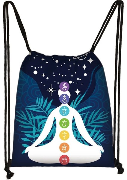 SKD7MAI04CW Stili Yedi Çakra Meditasyon Buda Sırt Çantası Kadın Ipli Çanta Budizm Mandala Saklama Torbaları Seyahat Kızlar Için Ayakkabı Kitap Çantası (Yurt Dışından) modelleri