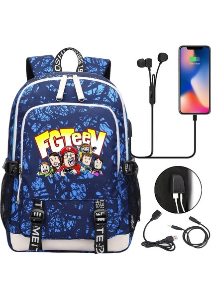 No.22 Tarzı Yeni Fgteev Okul Sırt Çantası Öğrenci USB Şarj Laptop Çantaları Erkek Kız Günlük Seyahat Sırt Çantaları Genç Koleji Mochila (Yurt Dışından) indirimleri