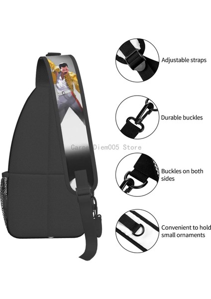 No.2 Tarzı 39X19X9CM Band Queen Freddie Mercury Sling Crossbody Göğüs Çantası Erkekler Omuz Sırt Çantası Yürüyüş Için (Yurt Dışından)