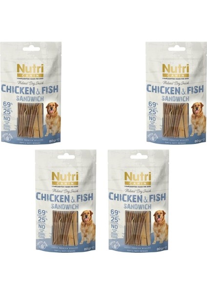 Chicken&fish Sandwich Köpek Ödülü 80 gr x 4 Adet