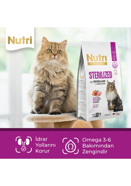 Feline Sterilised Somonlu Tahılsız Kısırlaştırılmış Kedi Maması 10 kg