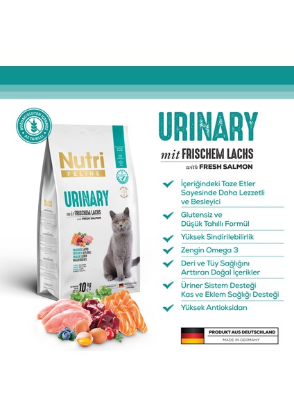 Nutri Feline Urinary Somon Etli 10KG Nutri Feline Kedi Maması