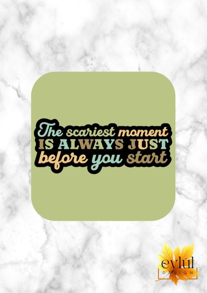 Motivasyon Temalı Ingilizce Özel Tasarım Renkli Baskılı Mdf Kare Bardak Altlığı