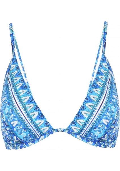 Ayarlanabilir Askılı Desenli Bikini Üst
