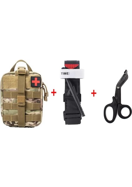 Set4 Stili Taktik Molle Ilk Yardım Çantaları Tıbbi Çanta Askeri Edc Bel Çantası Tek Elle Turnike Askı Kılıfı Acil Avcılık Paketi Kılıfı (Yurt Dışından)