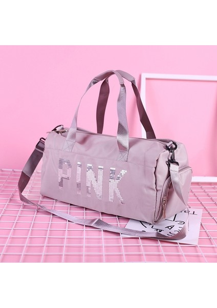 Koyu Pembe Tarzı Pembe Seyahat Çantası Kadın Spor Eğitim Çantası Spor Salonu Kadın Yoga Için Kuru Islak Ayırma Ayakkabı Çanta Spor Çantası Kadın Sırt Çantası (Yurt Dışından)