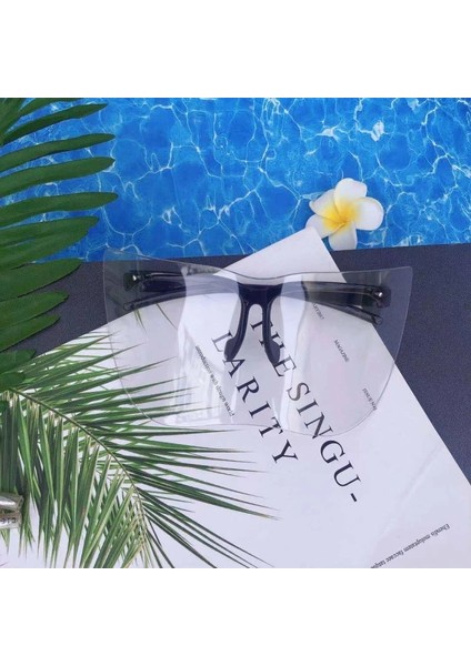 Yeşil Stil Tek Boyut Ultra Hd Göz Kalkanı Siperliği Büyük Ayna Bisiklet Güneş Gözlükleri Yarım Yüz Kalkanı Koruyucu Koruyucu Yüz Maskesi Anti-Sprey Maskesi (Yurt Dışından) modelleri