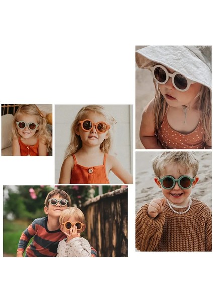 Gümüş Tarzı Bebek Güneş Gözlüğü Mat Çocuk Güneş Gözlüğü Moda Yuvarlak Çerçeve Retro Mocha Gözlük UV400 Koruma Bisiklet Eğlence Güneş Gözlüğü (Yurt Dışından) modelleri