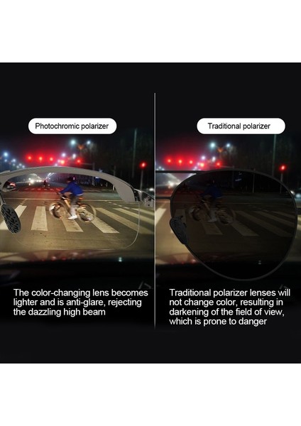 Koyu Yeşil Stil Gece Sürümü Fotokromik Güneş Gözlüğü Erkekler Polarize Sürüş Gözlükleri Kadınlar Renk Değiştiren Güneş Gözlükleri Gündüz Gece Görüş Sürücü Gözlükleri (Yurt Dışından)