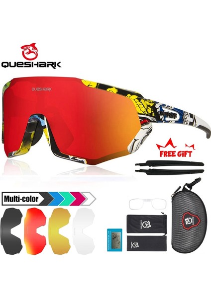 Chaoduo Shop Siyah Mavi-5 Stili Beyaz-1 Queshark Kadın Erkek Fotokromik Polarize Bisiklet Güneş Gözlüğü Spor Mtb Bisiklet Gözlük Sürme Yol Bisikleti Gözlük Gözlük QE48 (Yurt Dışından)