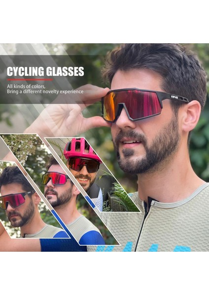 Çoklu Stil No.2 Boyutu Kapvoe Bisiklet Gözlükleri Yol Bisiklet Gözlükleri Dış Mekan UV400 Bisiklet Güneş Gözlüğü Spor Koruma Mtb Yol Dağ Bisikleti Gözlükleri (Yurt Dışından)