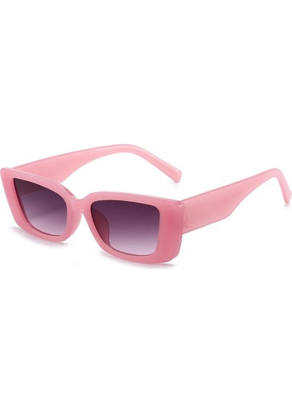 B2 Stili 2021 Yeni Moda Geniş Çerçeve Küçük Dikdörtgen Güneş Gözlüğü Kadın Shades Vintage Gözlük UV400 Şeker Renk Bisiklet Güneş Gözlükleri (Yurt Dışından)