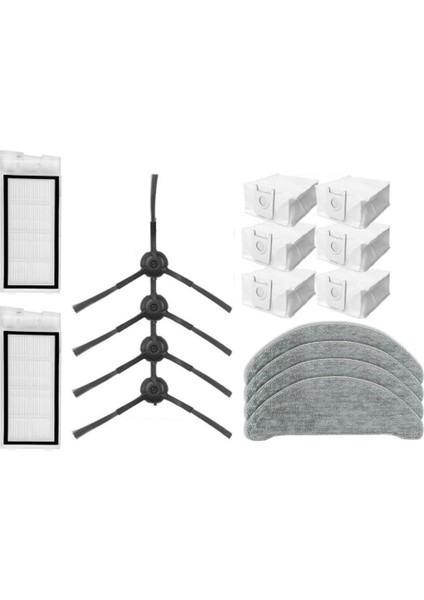 16 Adet Eve Plus Elektrikli Süpürge Yan Fırça Paspas Bezi Toz Torbası Yıkanabilir Hepa Filtre Yedek Aksesuarlar (Yurt Dışından)