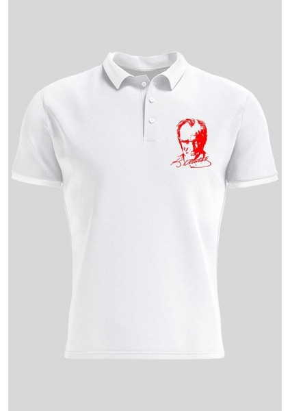 Polo Yaka Atatürk Baskılı Kısa Kollu 23 Nisan T-Shirt