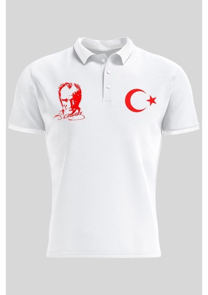 Polo Yaka Atatürk Ve Ay Yıldızlı Kısa Kollu 23 Nisan T-Shirt