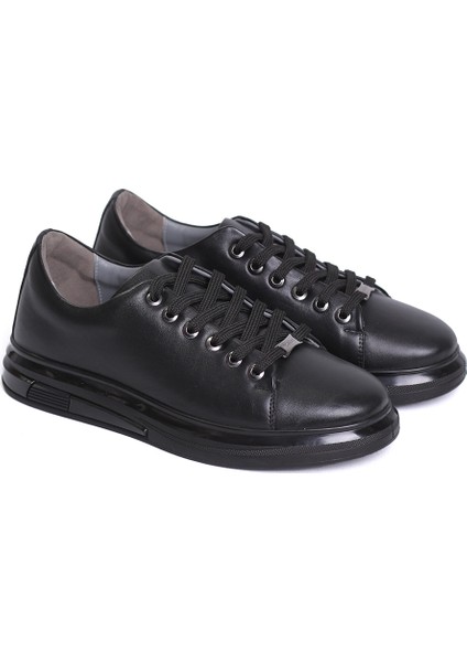 Deri Silikon Havali Taban Yapili Olan Erkek Sneaker Ayakkabi