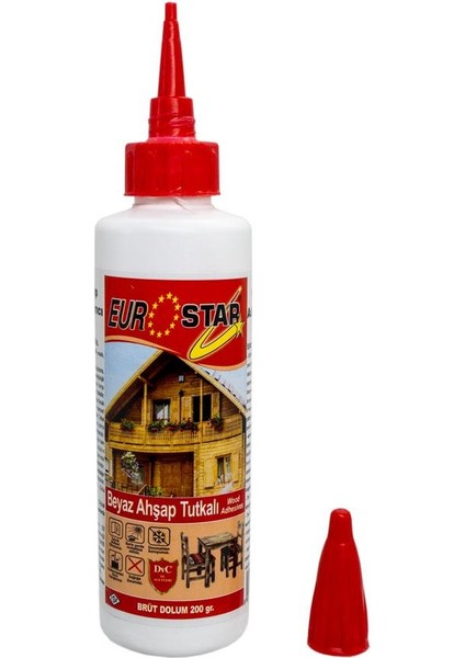6183 Eurostar Ahşap Yapıştırıcı Beyaz Tutkal 200 gr