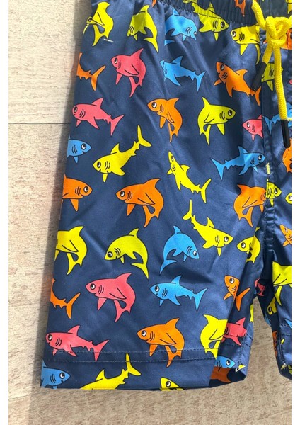 Yeni Sezon Köpek Balığı Desenli Hızlı Kuruma Özellikli Erkek Çocuk Şort Mayo fiyatları