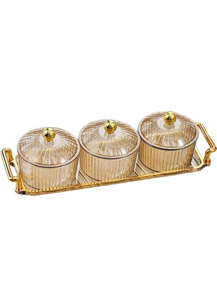 I Tabağı, Kurutulmuş Meyve Tepsisi Kurabiye Kavanozu, I Tabağı, Meyve Aperatifleri Parti Ev Fındık Için Tabağı, Amber 3 Kase (Yurt Dışından)