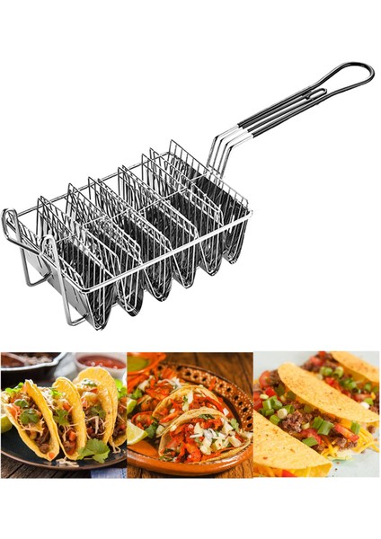 Paslanmaz Çelik Taco 4/6 I Kıış Tortilla Kızartma Sepeti Taco 6 V Şekli Orta (Yurt Dışından) fırsatları