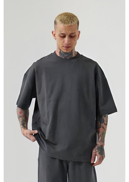 Erkek Oversize Penye Yazlık Kısa Kollu T-Shirt