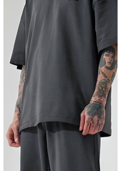 Erkek Oversize Penye Yazlık Kısa Kollu T-Shirt