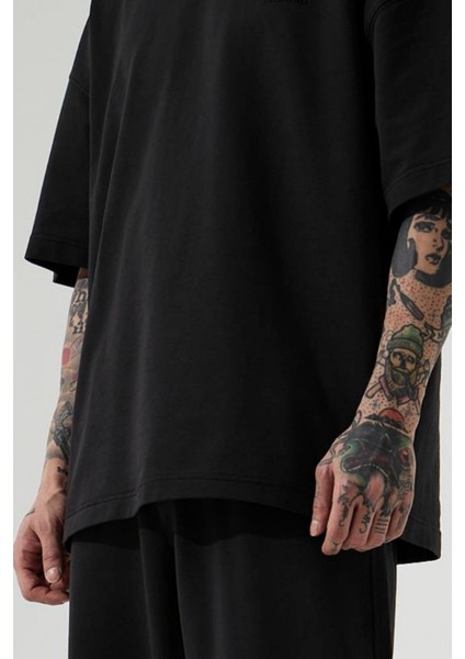 Erkek Oversize Penye Yazlık Kısa Kollu T-Shirt