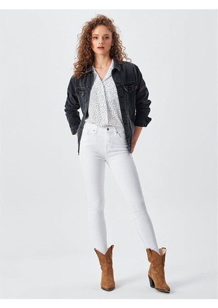 Alberta Black Feather Wash Kadın Jean Ceket