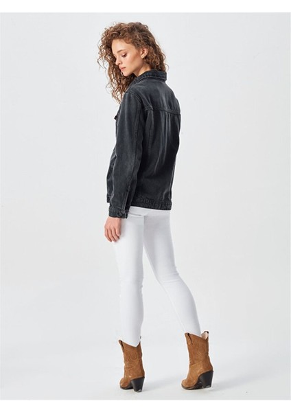 Alberta Black Feather Wash Kadın Jean Ceket fiyatları