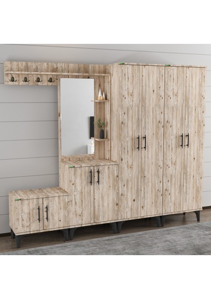 Modern Aynalı Raflı Portmanto Vestiyer fiyatları