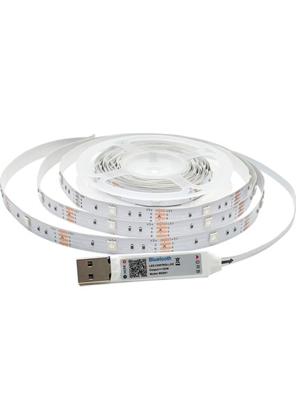 LED Şerit Işık Bluetooth Esnek Lamba Bandı SMD5050 DC5V Masa Ekranı Tv Arka Plan Oda Aydınlatma USB Kablosu, (Yurt Dışından)