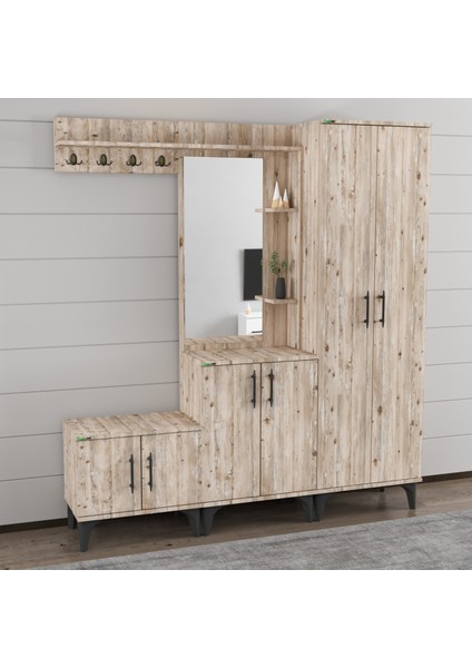 Modern Aynalı Raflı Ayakkabılık Vestiyer fiyatları