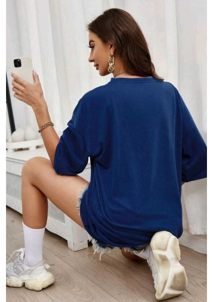 Kadın Oversize Penye Kısa Kollu Nefes Alan T-Shirt fiyatları