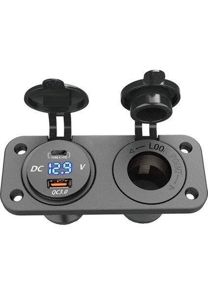 12 V USB Tip-C ve Qc3.0 Araba USB Bağlantı Noktası Çıkışı Şarj Soketi Araba Deniz Tekne USB Araba Soketi Için Şarj Bağlantı Noktası (Yurt Dışından)