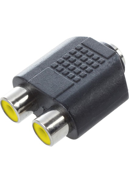 3,5 mm Dişi Jack - Çift Rca Dişi Fono Adaptör Konnektörü (Yurt Dışından)