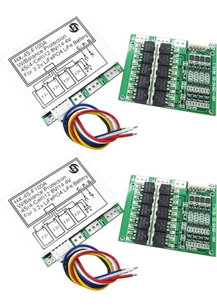 2x 4s 12.8V 14.8V Lityum Pil Ömrü Lifepo4 - Kart Dengesi 100A Deşarj 10A Şarj 3.7V Bms Devresi (Yurt Dışından)