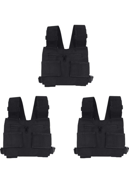 3x Radyo Walkie Talkie Göğüs Cebi Koşum Çanta Paketi Sırt Çantası Kılıfı Iki W (Yurt Dışından)