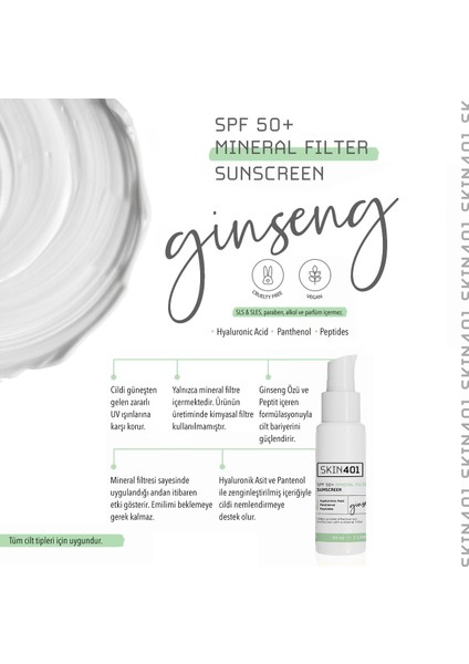 Spf 50+ Mineral Filtre Güneş Kremi 50 ml