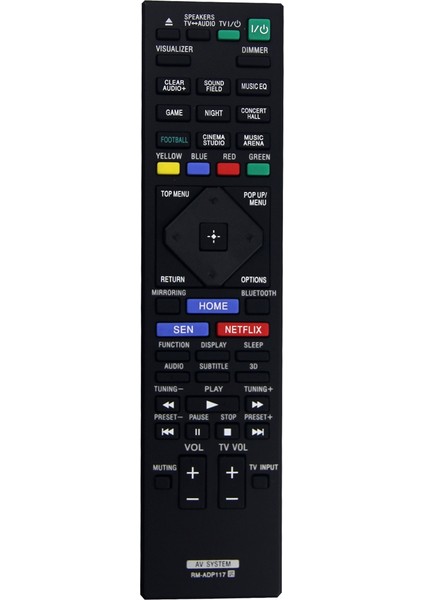 -ADP117 Ev Sineması Blu-Ray DVD Için Uzaktan Kumandayı Değiştirin BDV-N5200W BDV-N7200W BDV-N7200WL BDV-N9200W BDV-N9200WL (Yurt Dışından)