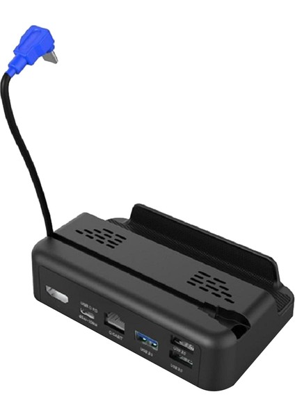 Dock Istasyonu Tv Tabanı Standı Hub Tutucu Yerleştirme USB C RJ45 Video Dönüştürme Tabanı Oyun Konsolu Şarj Cihazı (Yurt Dışından)