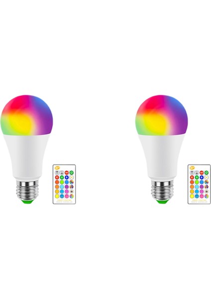 2x E27 Akıllı Kontrol Lambası LED Rgb Işık Kısılabilir 7W Rgbw LED Lamba Renkli Değişen Ampul LED Lampada Rgbw Beyaz (Yurt Dışından)