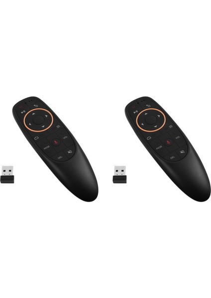 2x G10S Hava Fare Ses Uzaktan Kumanda 2.4g USB Alıcı Android Tv Kutusu Pc Gyro Algılama Mini Kablosuz Akıllı Uzaktan Kumanda (Yurt Dışından)