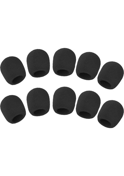10X Mikrofon Topu Sünger Köpük Kapağı (Siyah) (Yurt Dışından)