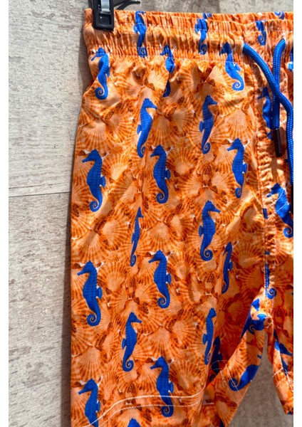 Yeni Sezon Sevimli Deniz Atı Desenli Hızlı Kuruma Özellikli Erkek Çocuk Şort Mayo fırsatları