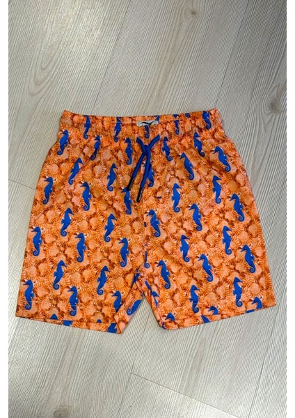 Yeni Sezon Sevimli Deniz Atı Desenli Hızlı Kuruma Özellikli Erkek Çocuk Şort Mayo indirimleri