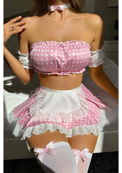 Pembe Pötikareli Cosplay Kostüm modelleri